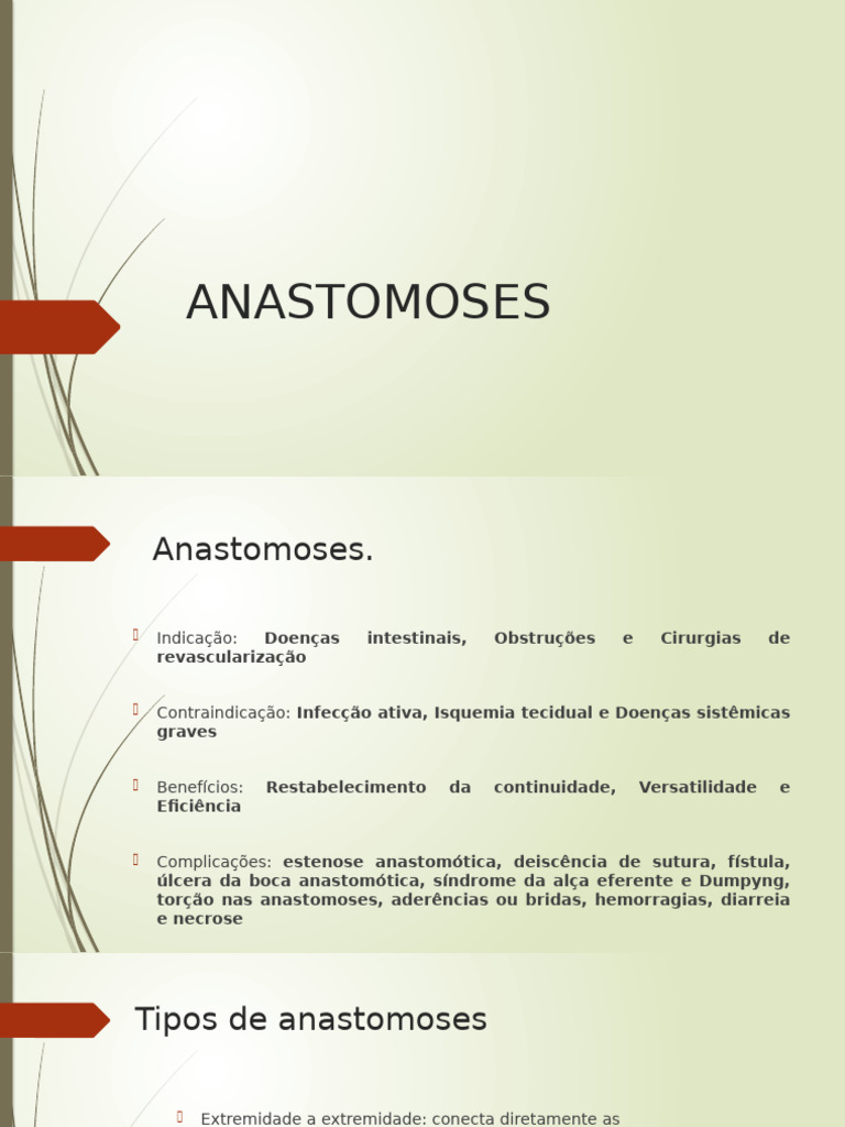 Tipos e Complicações de Anastomoses Intestinais | PDF