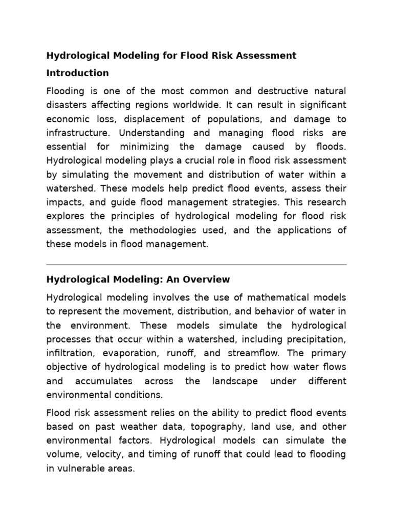 Hydrological Modeling for Flood Risk | PDF | Flood | Hydrology