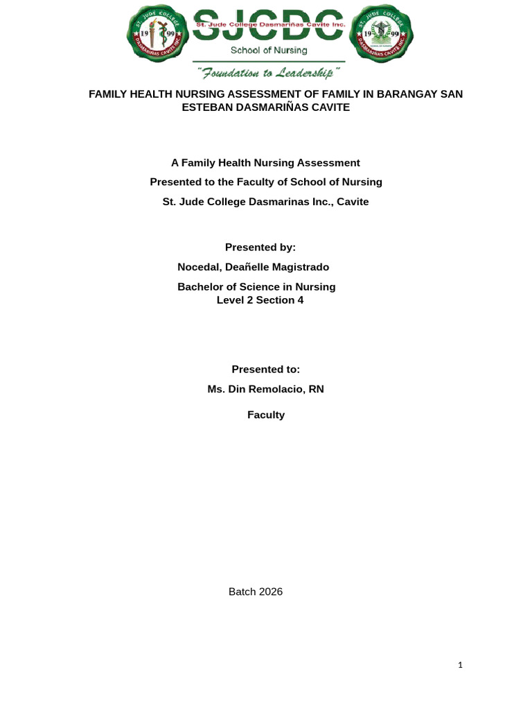 SAMPLE Family Case Study | PDF | Family | Stress (Biology)