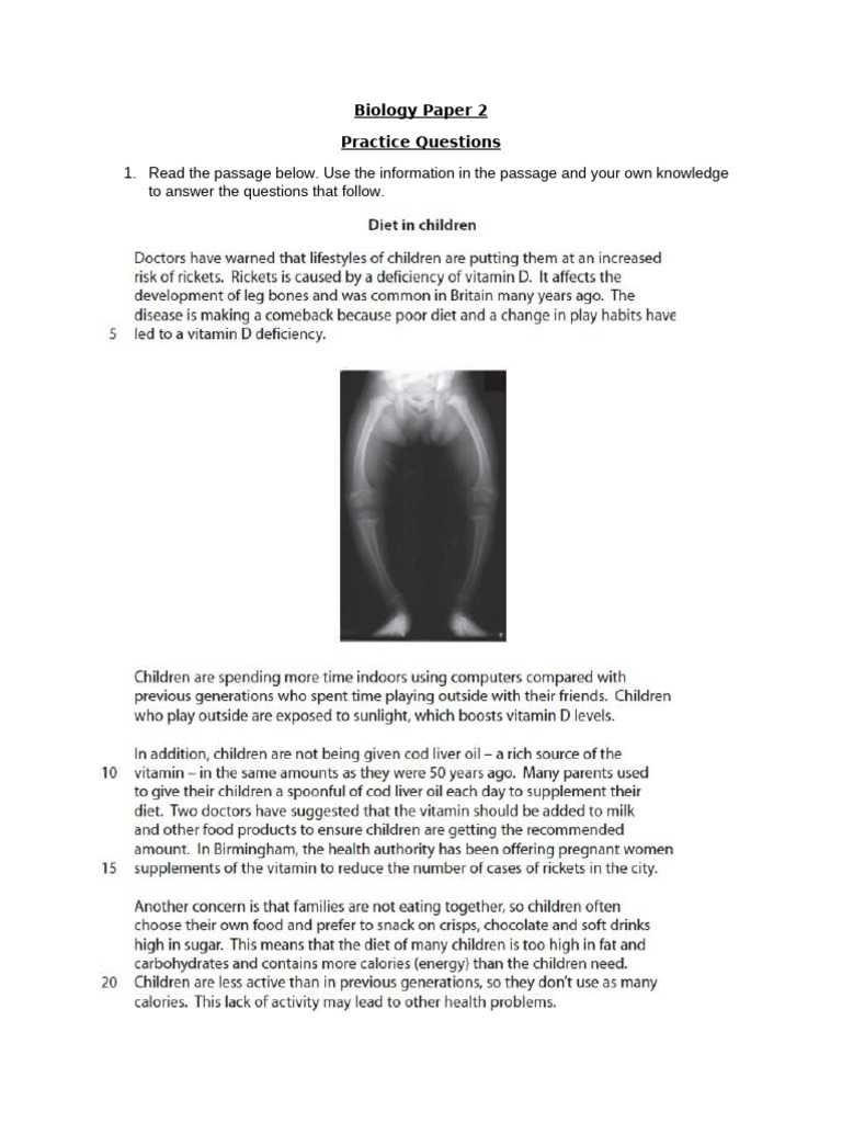Biology Paper 2 Practice | PDF | Reproduction | Plants