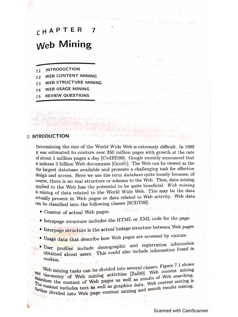 DMDW Chapter 7 Webmining Mark Dunham Book | PDF