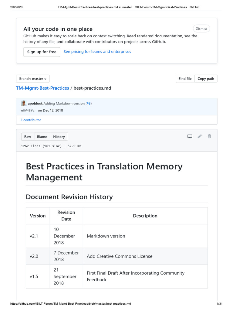 Best Practices for Translation Memory Management | PDF | Parsing | Metadata