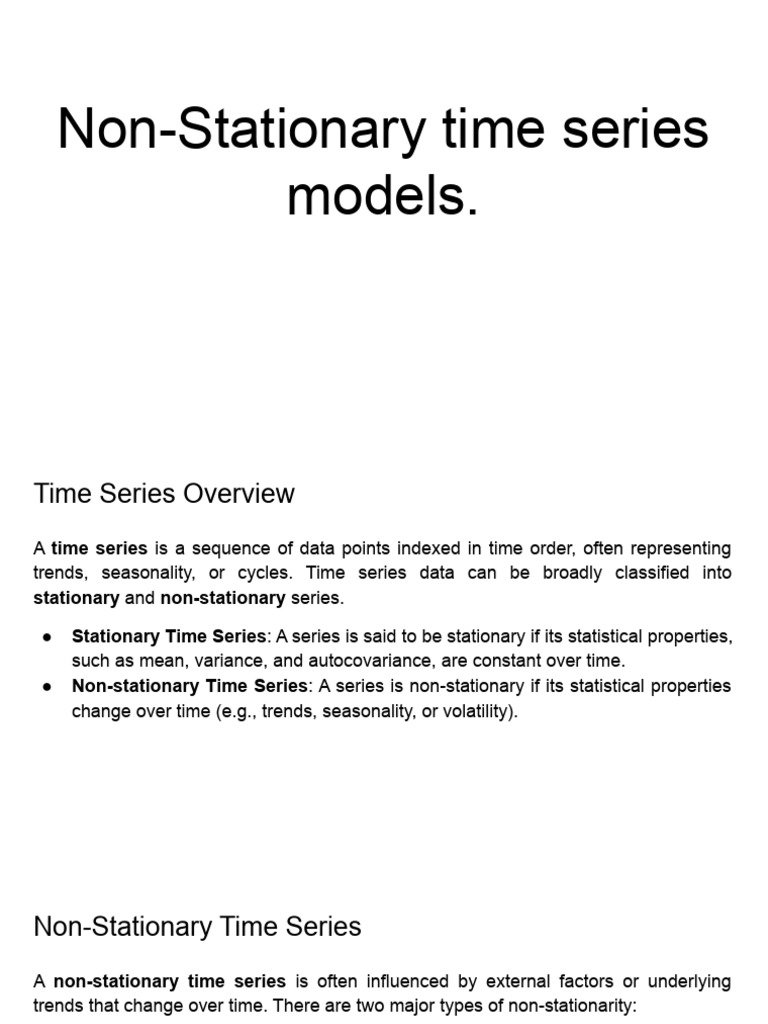 Understanding Non-Stationary Time Series | PDF | Stationary Process ...