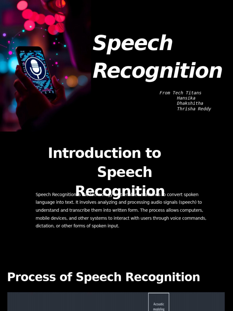 Understanding Speech Recognition Technology | PDF | Speech Recognition ...