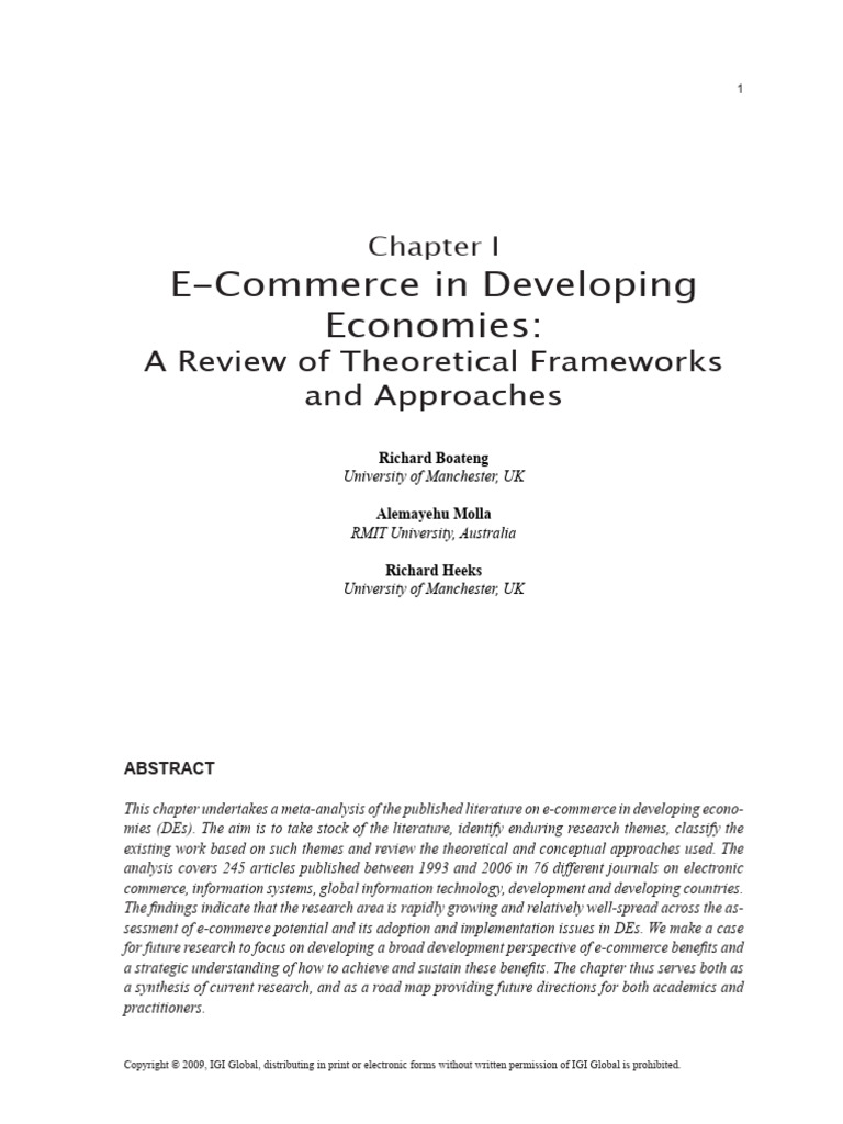 E Commerce in Developing Economies a Rev | PDF | E Commerce | Information