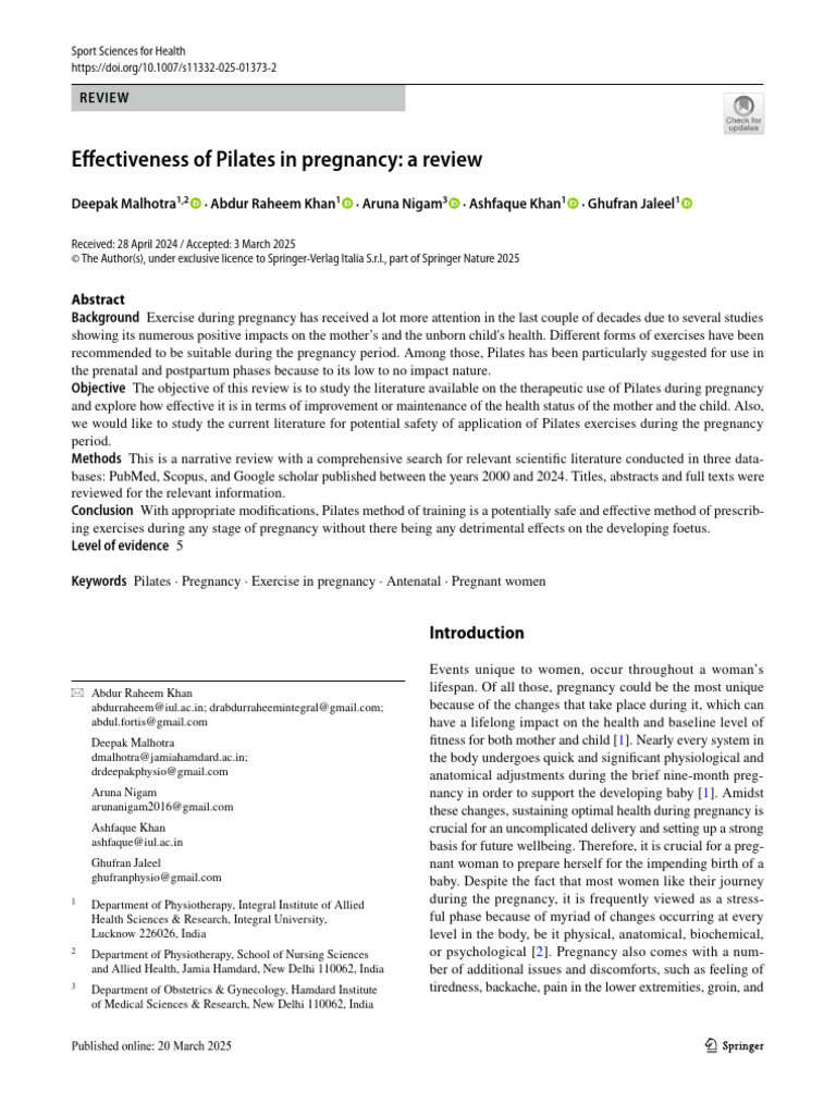 Benefits of Pilates in Pregnancy | PDF | Pregnancy | Pilates