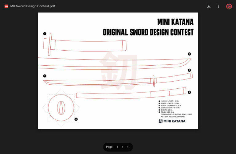 Mini Katana Sword Design Contest | PDF