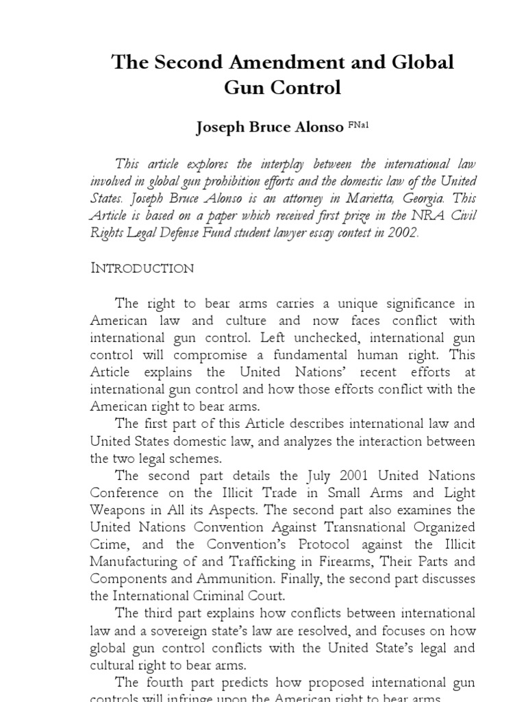 The Second Amendment and Global Gun Control | PDF | Treaty | United ...