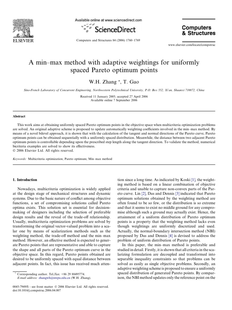 A Min-Max Method With Adaptive Weightings For Uniformly | PDF ...