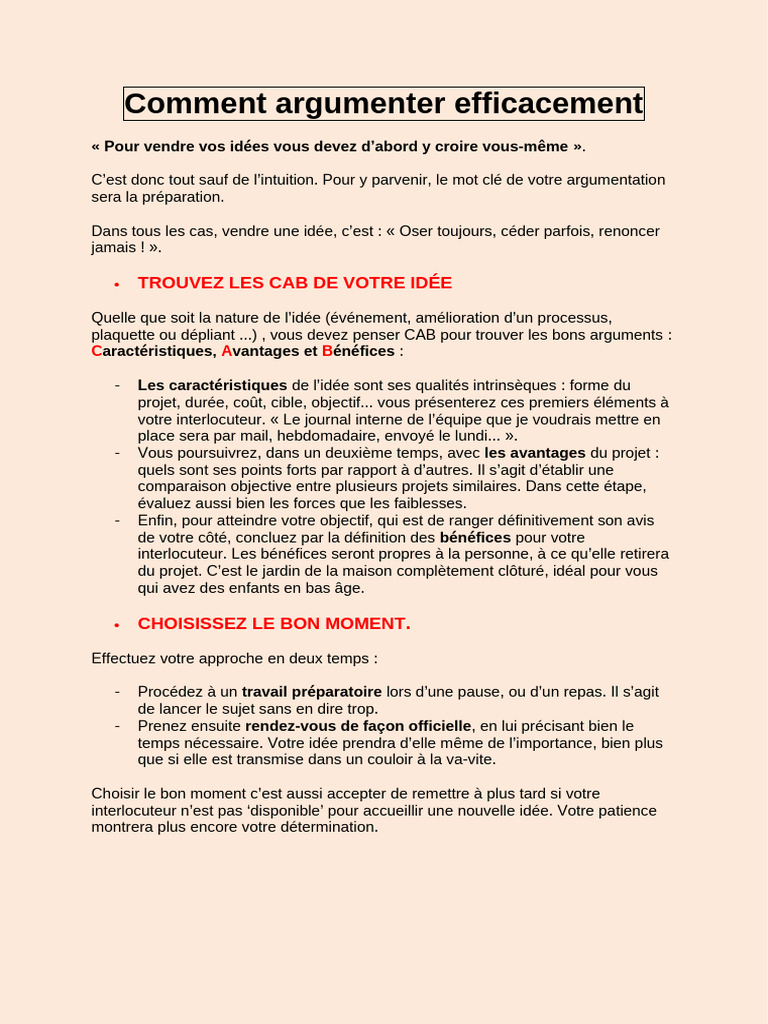 Argumenter Efficacement en 7 Étapes | PDF