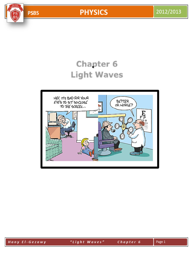 Physics CH 06 Light Notes Hany Elgezawy Pre Igcse Y8 | PDF | Refraction ...