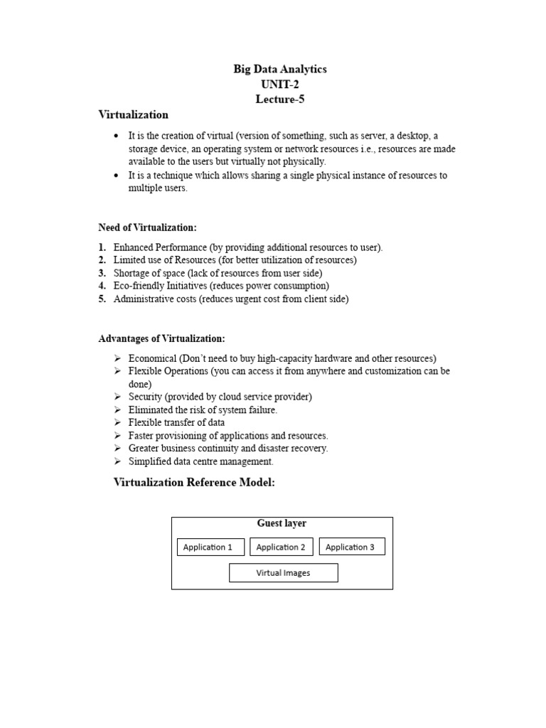 BDA UNIT-2 (Lecture-4) 13.02.25 | PDF | Virtual Machine | Virtualization