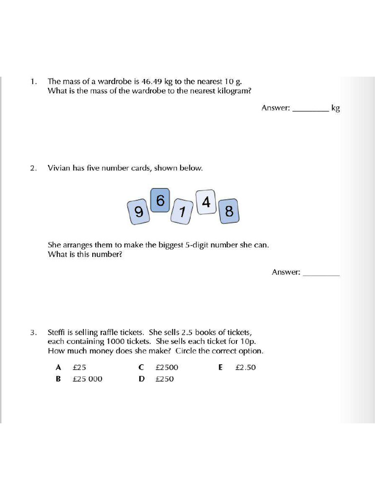 Word Problems Test 1 | PDF