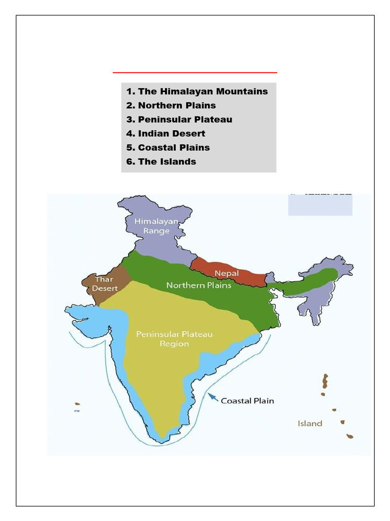 Physiographic Divisions of India | PDF | Himalayas | Earth Sciences
