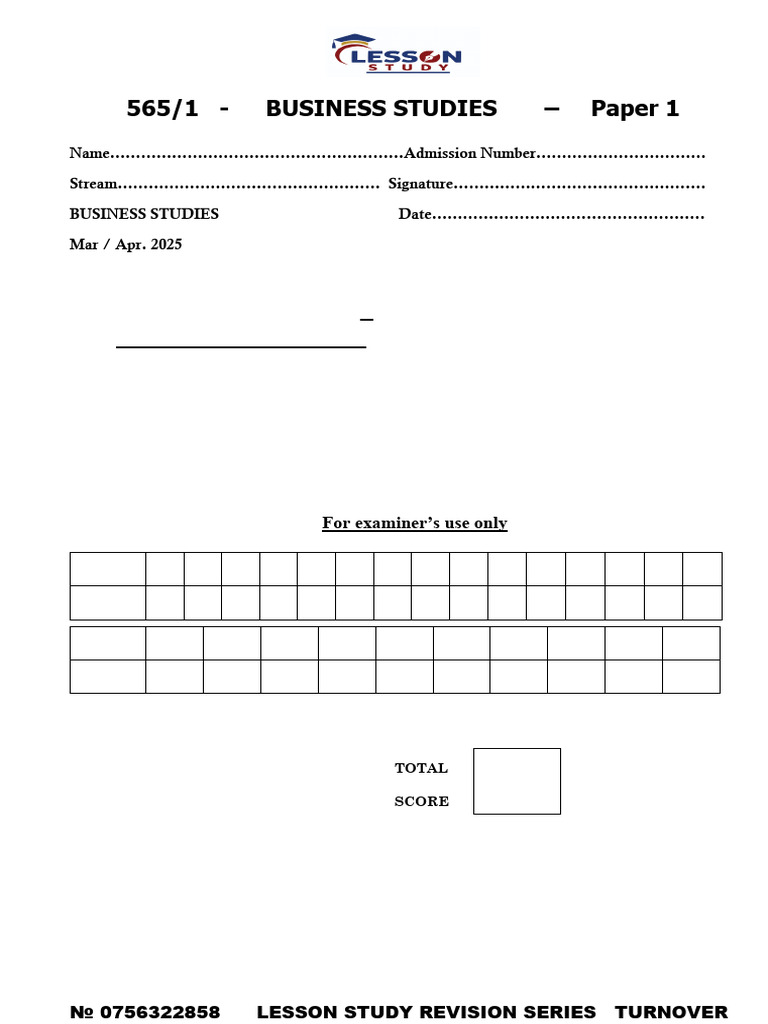 FORM 3 END TERM 1-2025 PAPER 1 | PDF | Cost Of Living | Demand