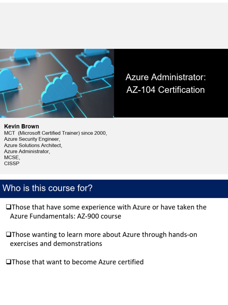 AZ-104 Azure Administrator Course Overview | PDF | Domain Name System ...