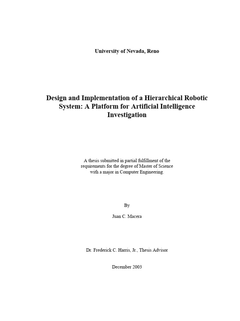 Hierarchical Robotic System for AI | PDF | Transmission Control ...