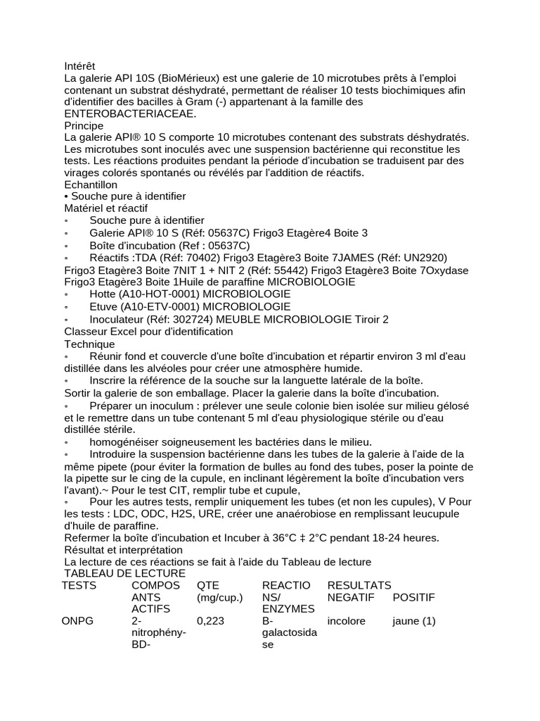 Api 10 | PDF | Microbiologie | Organismes