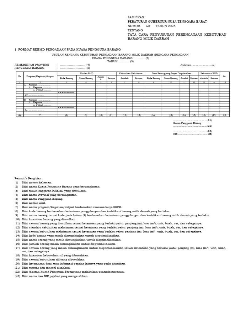 Tata Cara RKBMD NTB 2023 | PDF