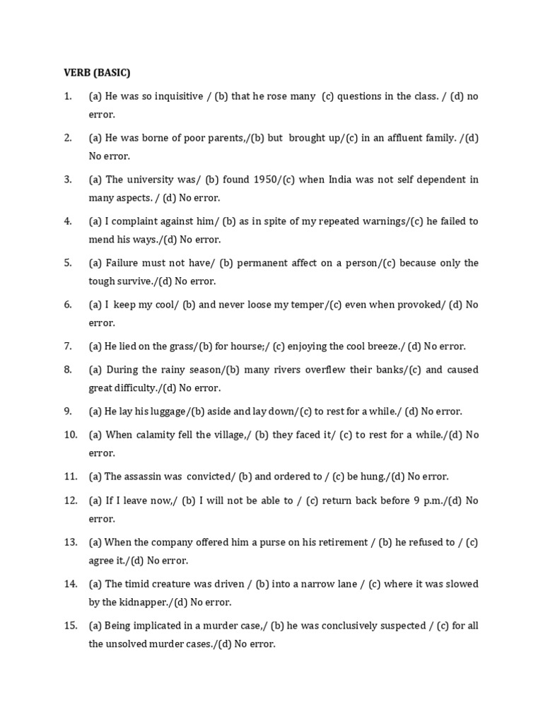 Grammar Error Correction Exercises | PDF | Employment