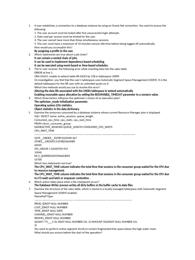 Oracle Database User Management Issues | PDF | Databases | Database Index