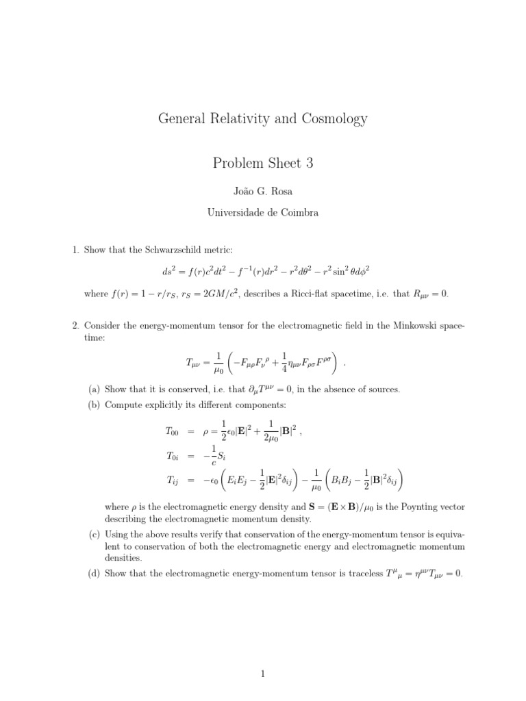 GR Problems3 | PDF | General Relativity | Spacetime