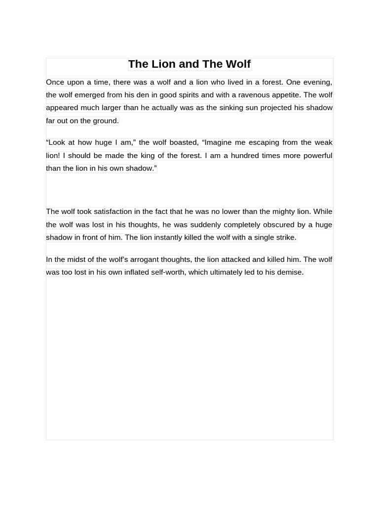 Fables in English: Short Animal Tales | PDF