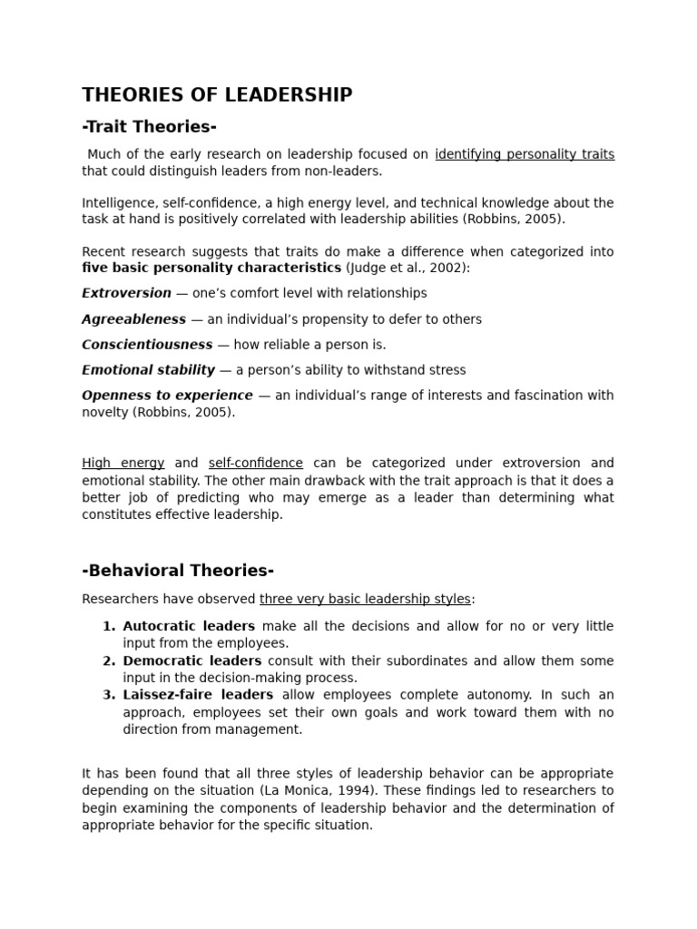 Leadership Theories Explained | PDF | Leadership | Social Psychology