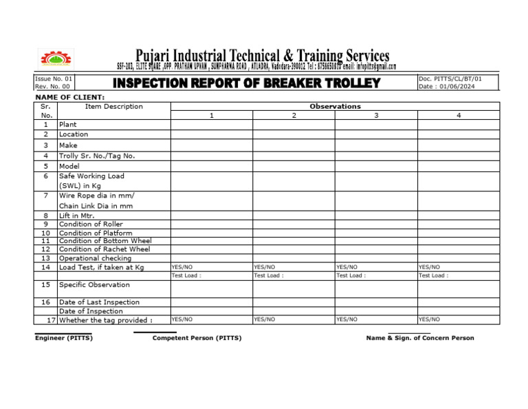 Trolley Test Report Summary | PDF