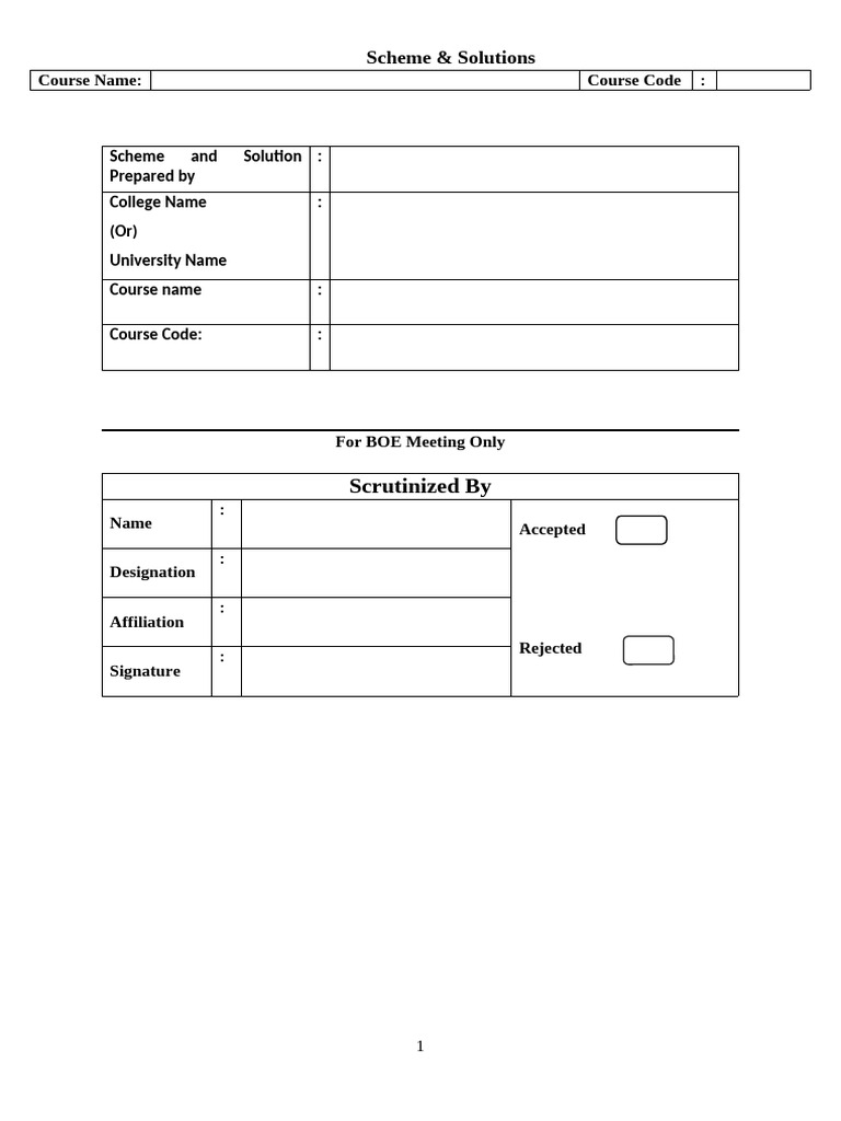 Scheme and Solution - Template | PDF