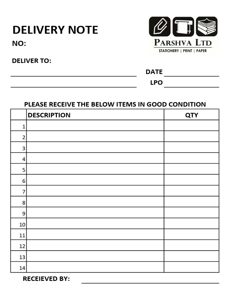 Delivery Note Template | PDF