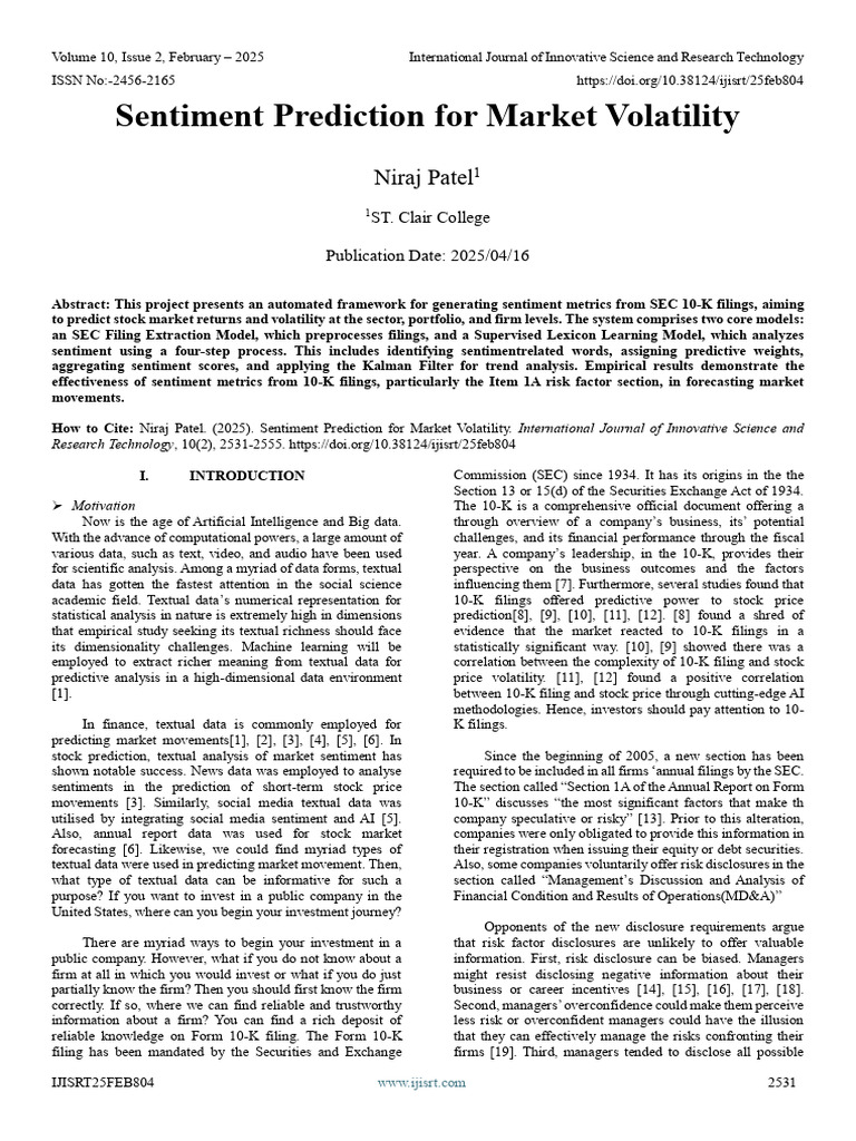 Sentiment Analysis for Market Volatility | PDF | Deep Learning ...