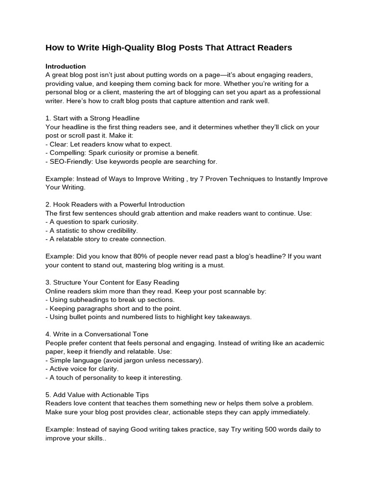 Crafting Engaging Blog Posts | PDF | Search Engine Optimization | Human ...