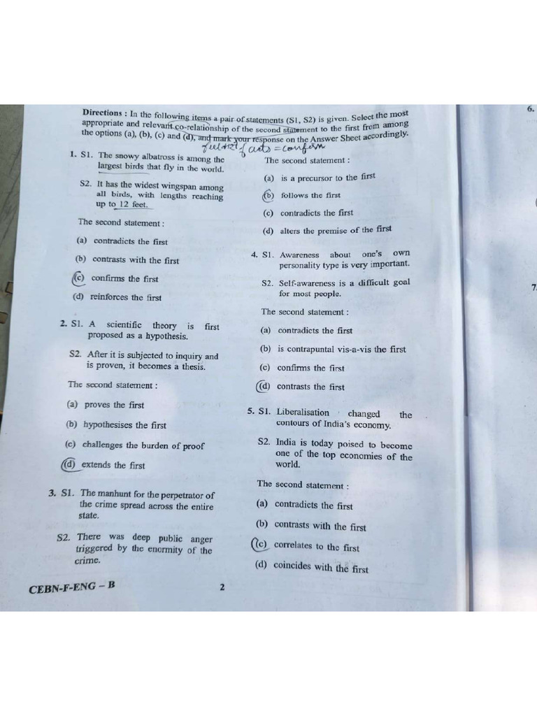 CDS 1 2025 English Question Paper SSBCrack | PDF
