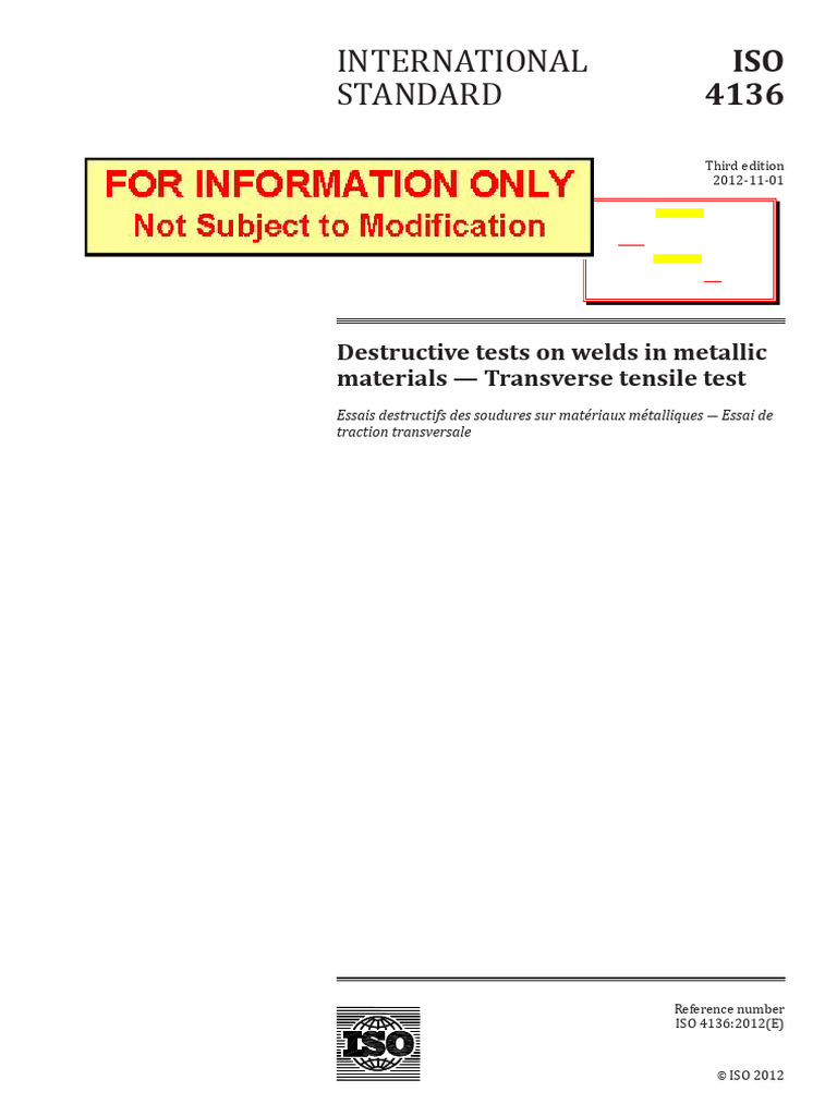 4136 Destructive Tests | PDF | International Organization For ...