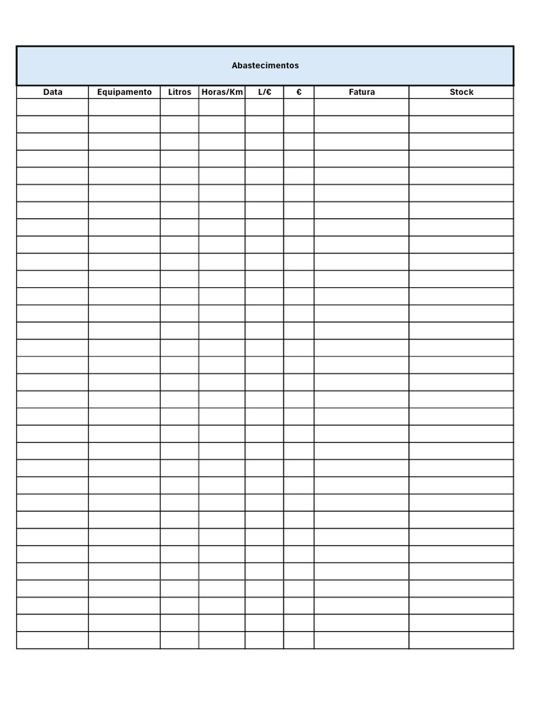 Ficha Controlo Combustivel PDF