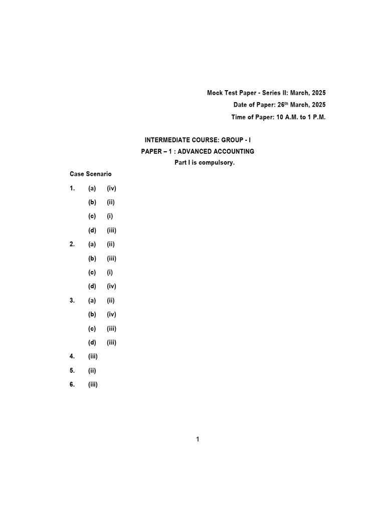 CA Inter May 2025 Advanced Accounting MTP | PDF | Income Statement ...