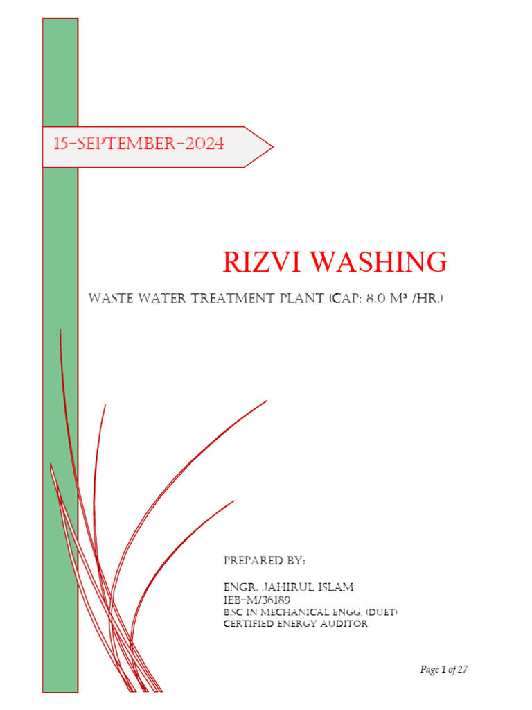 Waste Water Treatment System Design Details | PDF | Sewage Treatment ...
