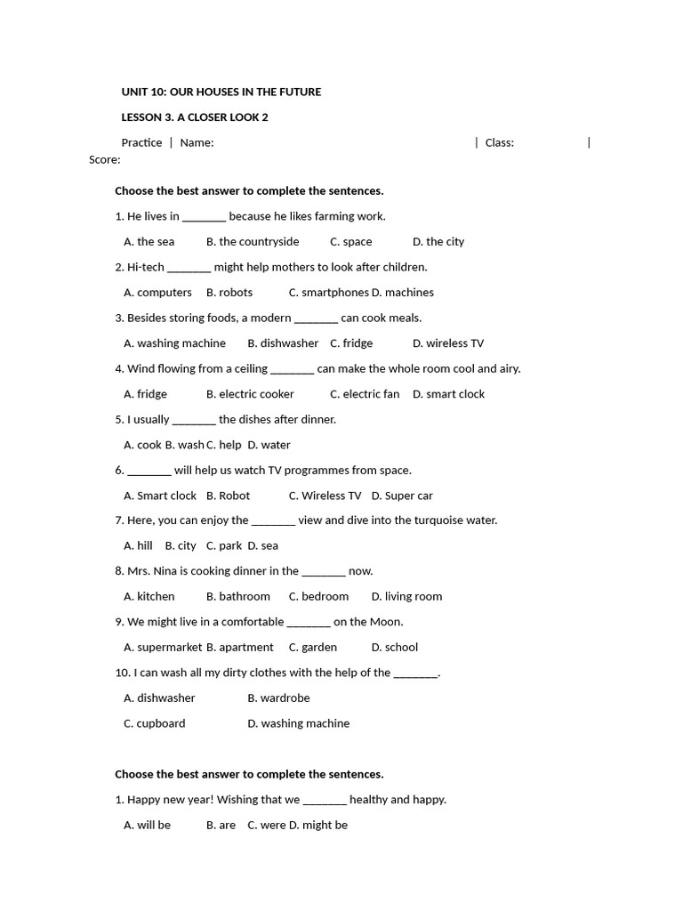 Unit 10 +11 | PDF | Home
