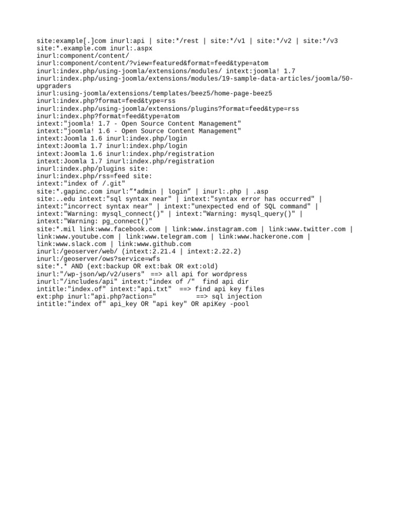 API and SQL Injection Vulnerability Search | PDF
