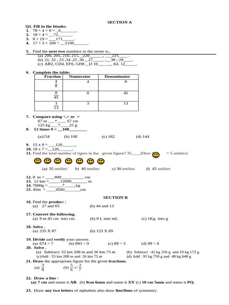 Grade 3 Case Study Math Questions | PDF | Mathematics | Arithmetic