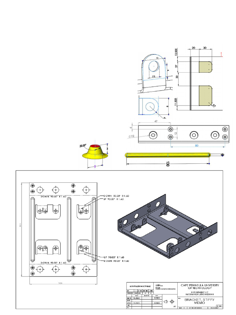 SolidWorks Test: Bracket & Trolley Design | PDF | Sheet Metal | Crafts