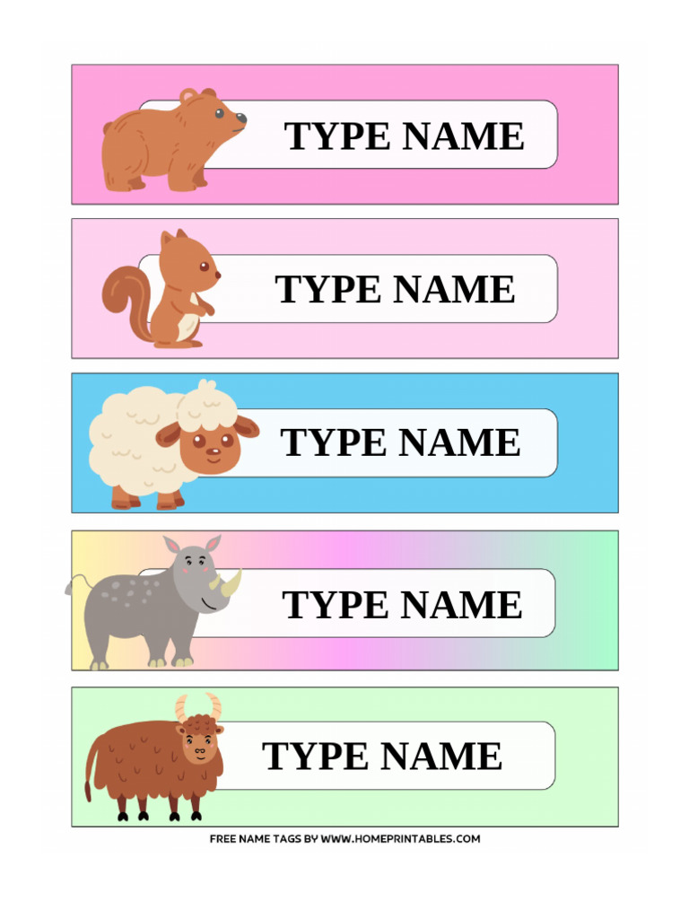 Editable Name Tags by Home Printables | PDF