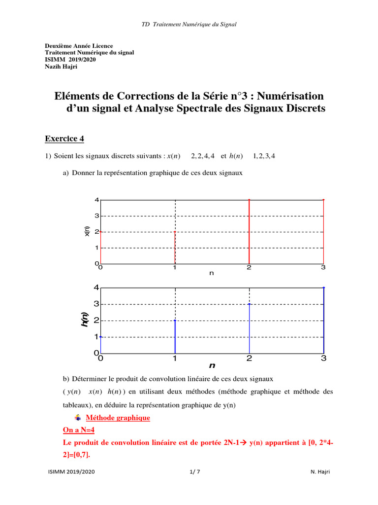 Analyse Spectrale et Convolution de Signaux | PDF | Algorithmes ...