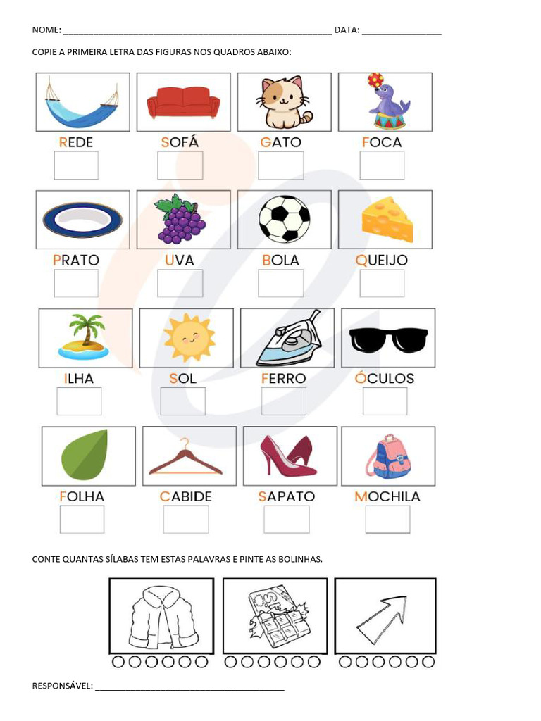 Atividades Pré-Silábicas para Imprimir | PDF | Sílaba | Alfabeto