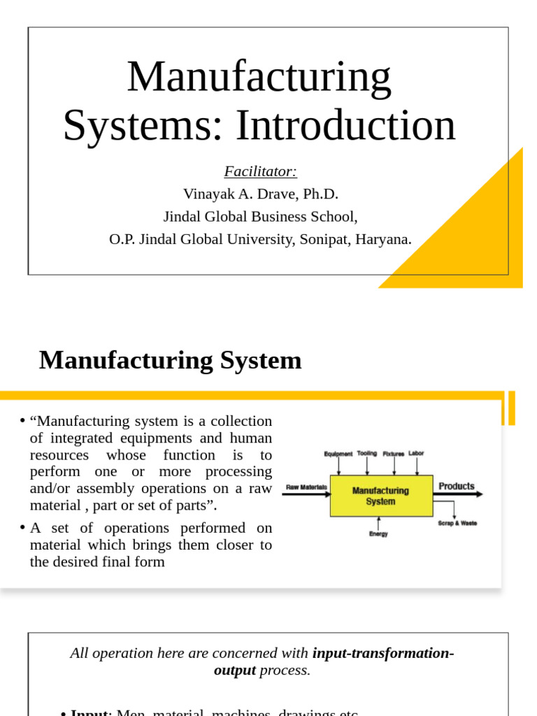 Overview of Manufacturing Systems | PDF | Automation | Lean Manufacturing