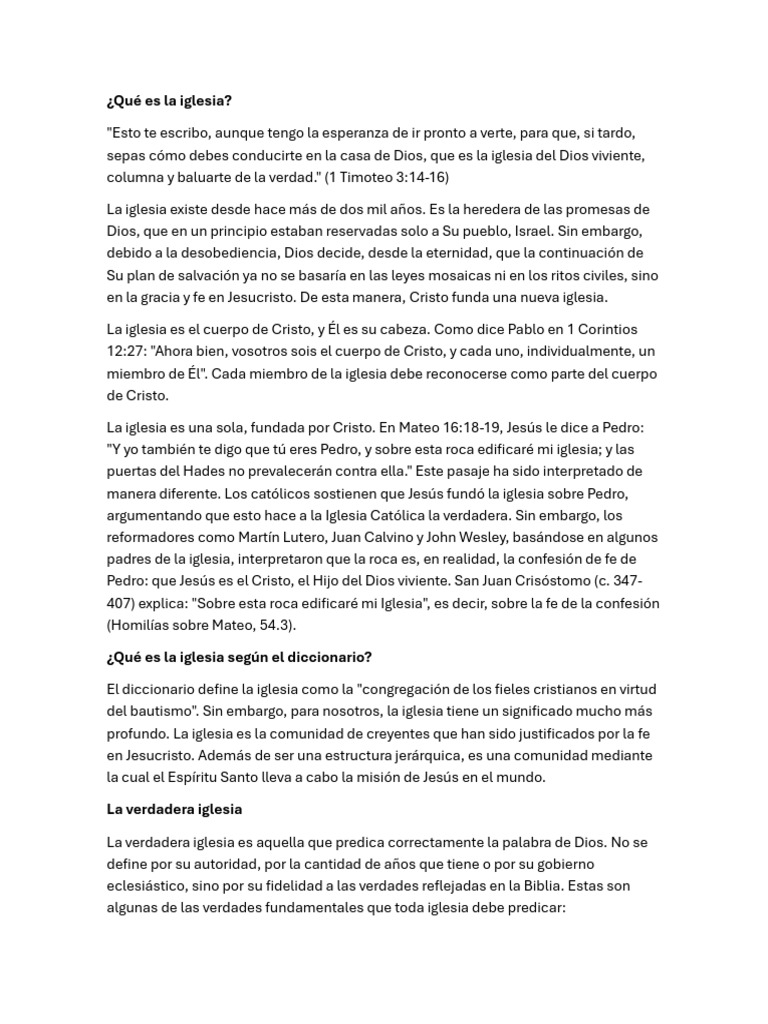 ¿Qué es la iglesia cristiana? | PDF | Cristo (título) | Iglesia cristiana