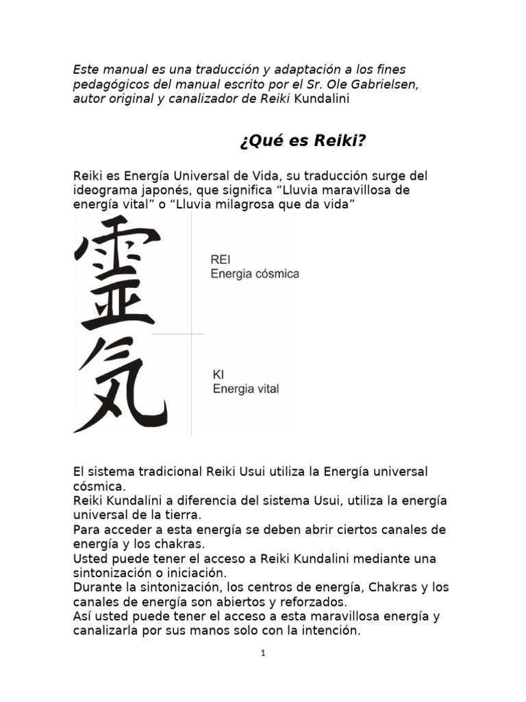 Manual de Reiki Kundalini de Ole Gabrielsen | PDF | Reiki | Karma