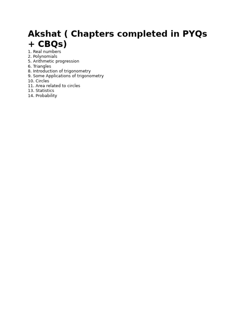 Akshat (Chapters Completed in PYQs + CBQS) | PDF