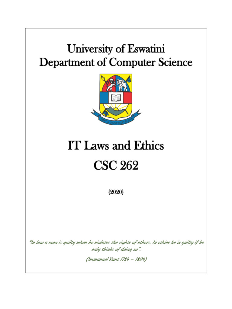 Laws Against Computer Crimes in CSC 262 | PDF | Computer Security ...